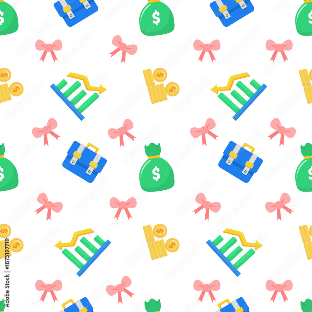 Fototapeta premium seamless pattern with bow business theme