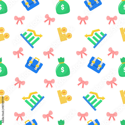 seamless pattern with bow business theme