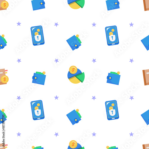 seamless pattern with star business theme