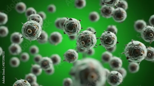 Abstract microscopic view of virus cells science and medical background