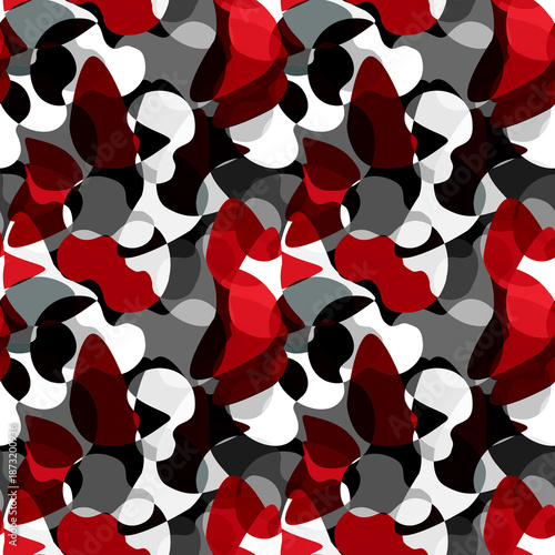 Red Black and White Camouflage