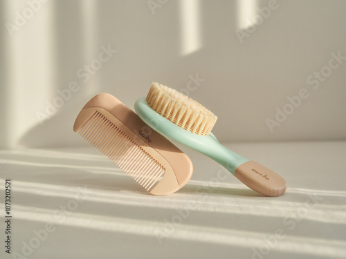Baby hairbrush and comb set