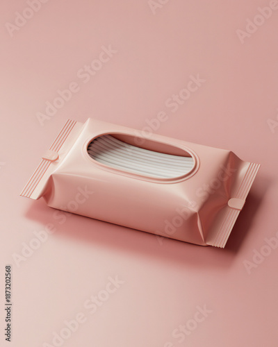 Pink wet wipes package
