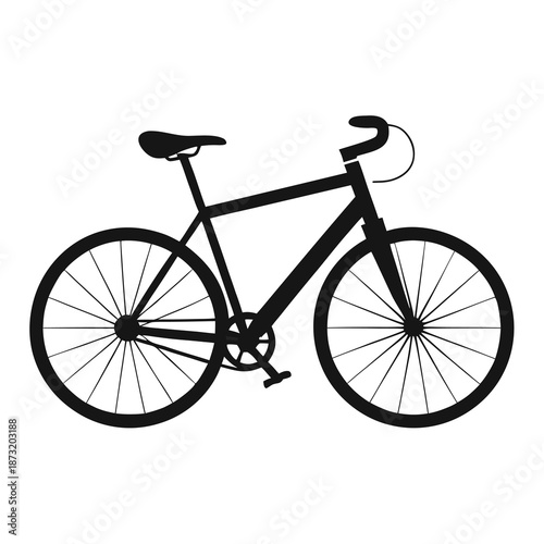 A simple black silhouette of a bicycle an iconic symbol of sport and mobility