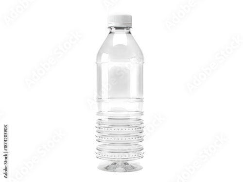 Empty plastic water bottle isolated on transparent background