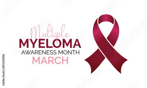 Vector illustration of Multiple Myeloma Awareness Month is march. Multiple Myeloma Awareness Month shines a light on a serious plasma cell cancer, promoting awareness, early detection, patient support