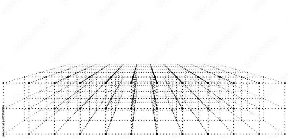 Fototapeta premium Abstract technology background with binary code digital tunnel. Concept of big data, artificial intelligence, cyberspace, and digital transformation vector background with perspective and copy space.