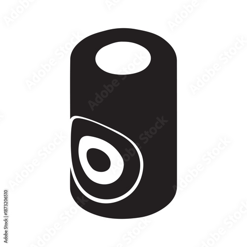  Modern smart speaker or cylindrical home assistant device vector icon.