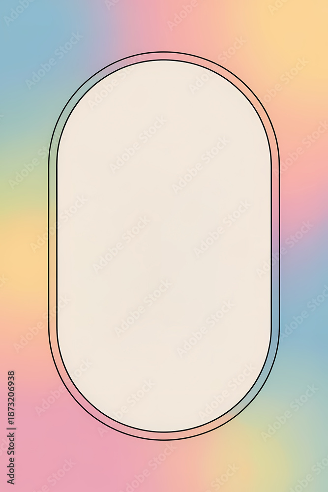 Fototapeta premium Vibrant gradient background with rounded frame for creative projects