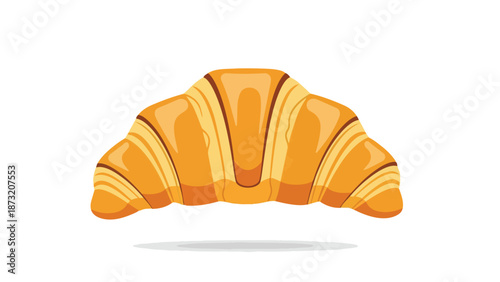 Golden Flaky Croissant Illustration for Breakfast and Bakery Concepts Featuring Delicious Pastry Art