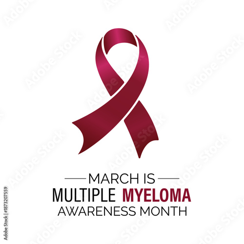 Vector illustration of Multiple Myeloma Awareness Month is march. Multiple Myeloma Awareness Month shines a light on a serious plasma cell cancer, promoting awareness, early detection, patient support