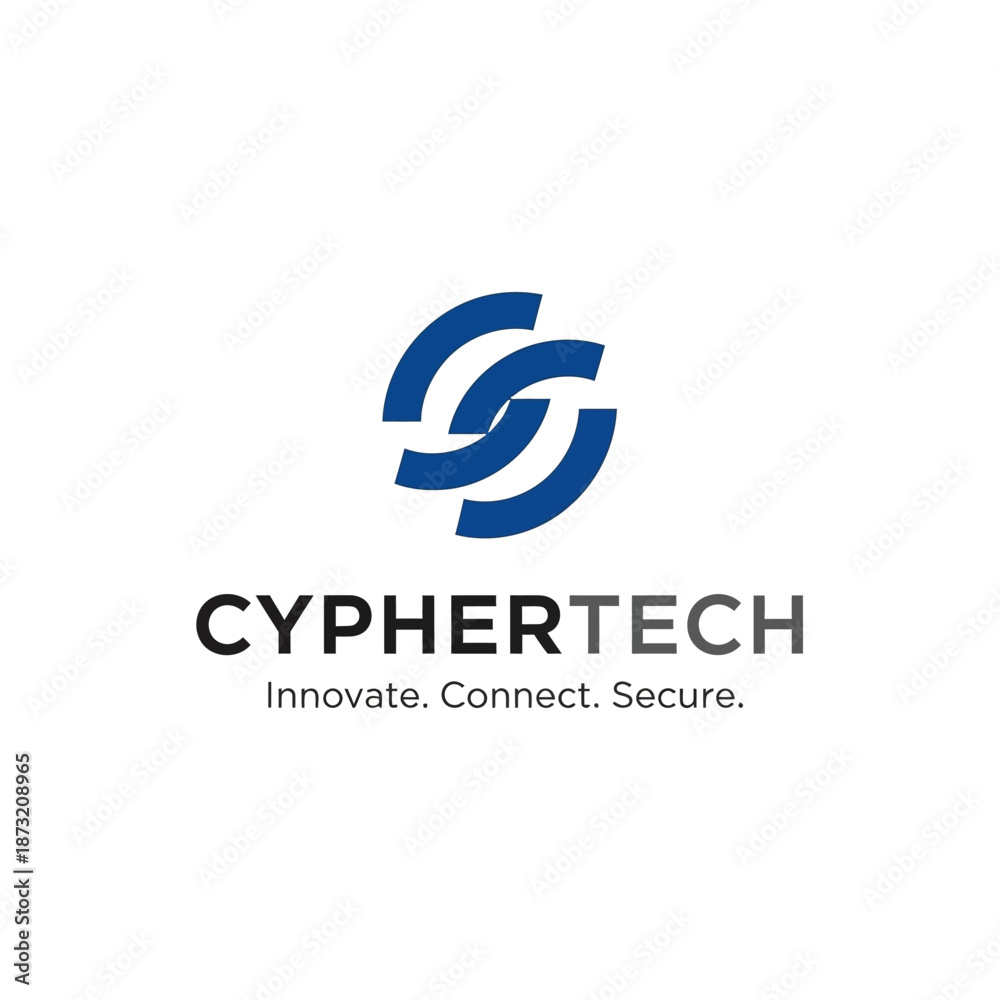 Fototapeta premium Cyphertech Logo Modern Cybersecurity Symbol.