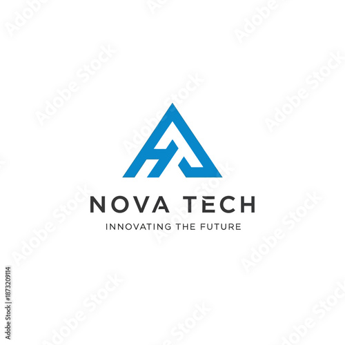 Nova Tech Logo Design Innovation Concept.