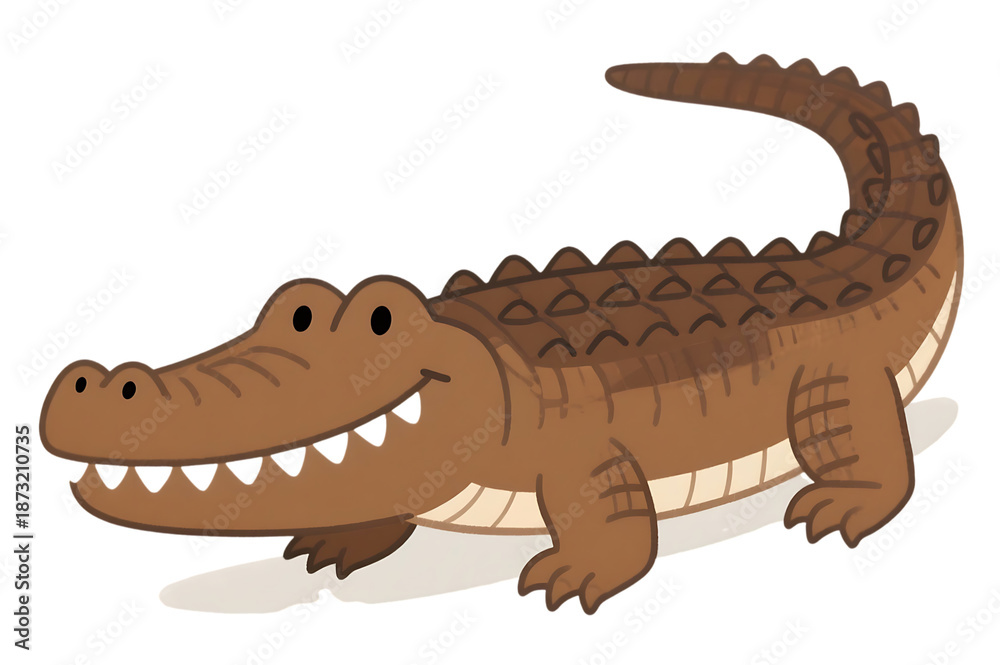 Obraz premium Illustration of a cartoon alligator. Use it for themes related to animals or wildlife.