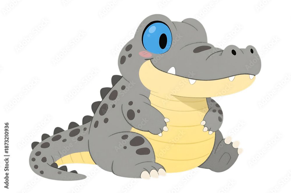 Fototapeta premium Cute cartoon alligator character. Perfect for children content.