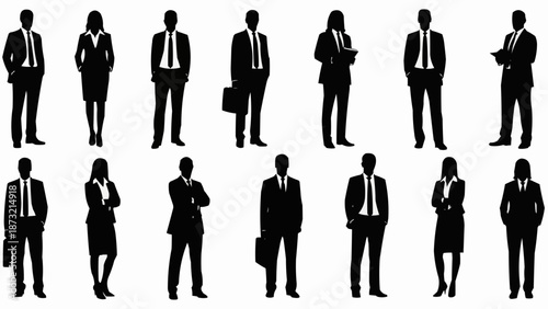 Business People Silhouettes Collection Professional Figures.