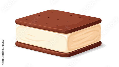 Delicious layered frozen dessert with rich chocolatey biscuit and creamy vanilla filling offering a refreshing treat perfect for summer indulgence