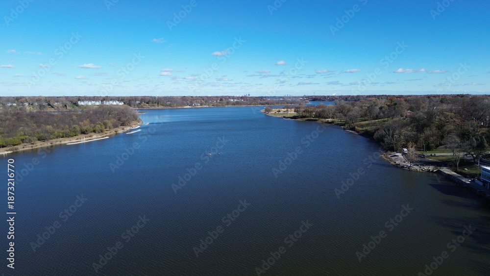 Obraz premium Aerial view of the Maumee River