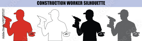 Doctor Silhouette Holding Neurological Reflex Hammer Medical Instrument Vector