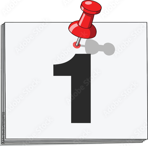 vector, illustration, 1, the first day of the month on the calendar for office assets, important days, 