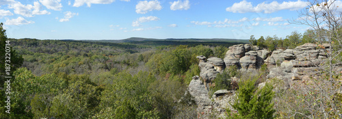 Photos Panorama view of Camel Rock Garden of the gods Recreational Area in Illinois