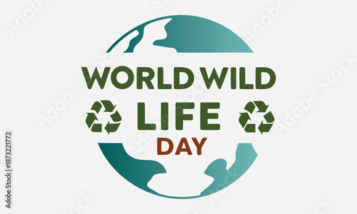World wildlife day design. vector illustration isolated on white background.