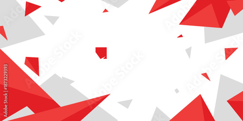 Abstract geometric shapes in red and gray on white background for creative design or modern art projects