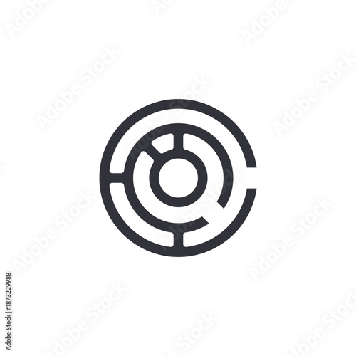 Navigation radar icon representing location detection, route tracking, navigation accuracy, and real time positioning.