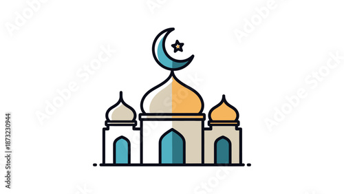 Colorful mosque icon