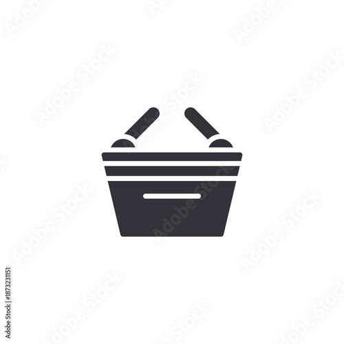 Shopping basket icon representing product selection, online shopping cart alternative, and retail purchase concept.