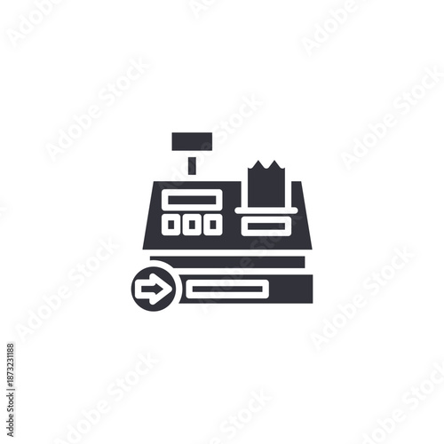 Storefront with payment symbol icon representing integrated payments, ecommerce systems, and online retail services.