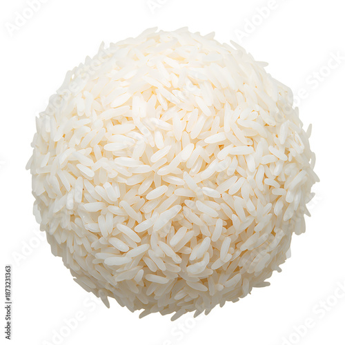White Rice in a Round Shape on a Plain Background During Daylight
