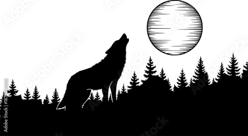 silhouette of a wolf vector