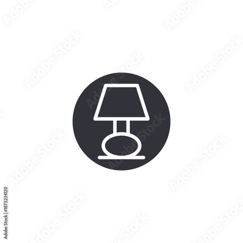 Table lamp icon symbolizing home decoration products, interior lighting items, or furniture categories in online stores.