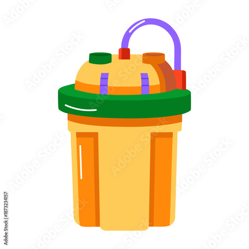 A flat style icon showing an automatic feeder  
