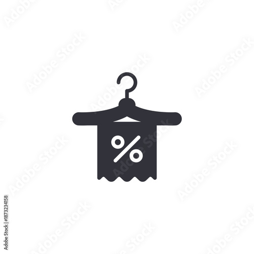Discount tag with percentage icon symbolizing promotions, sales offers, price reductions, or special deals in e-commerce.