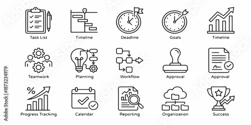 Simple black vector icon set with different symbols for business, web, ideas, and design concepts