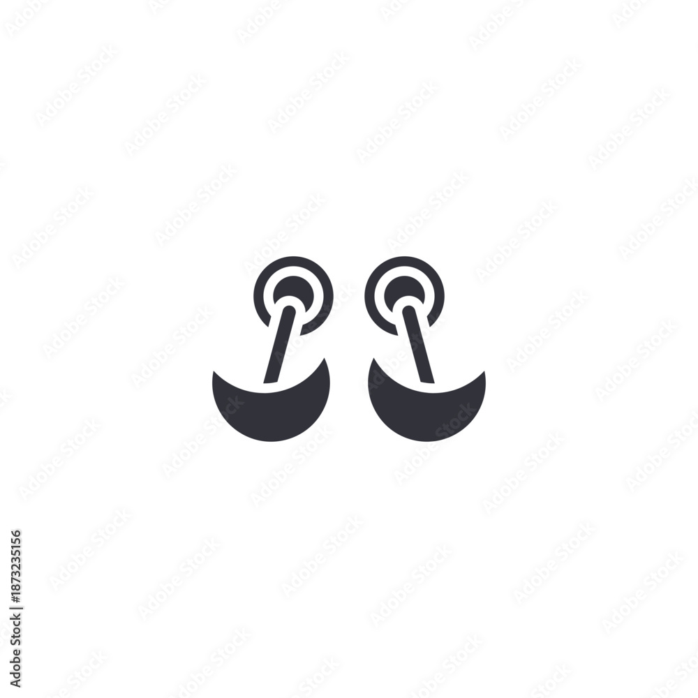 Obraz premium Earrings accessory icon representing fashion jewelry, stylish outfit details, or modern apparel complements.