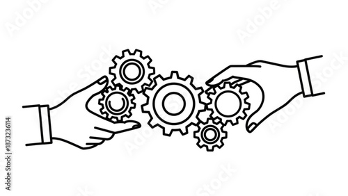 Vector illustration of a gear icon and mechanical gears design