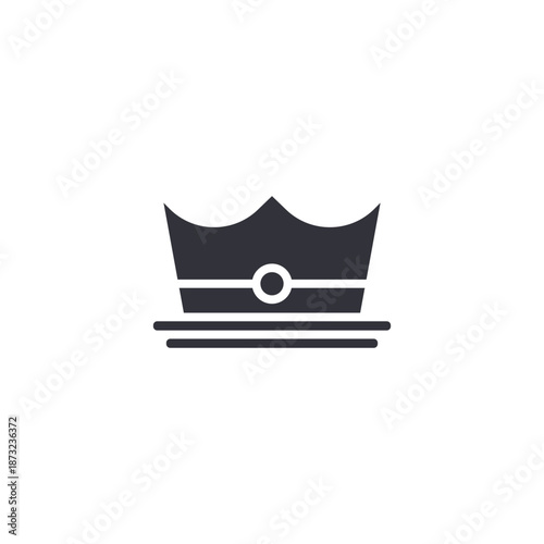Simple royal crown icon symbolizing minimal monarchy authority, noble identity, or elegant medieval design.
