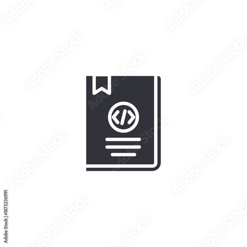 Technical documentation book icon representing programming manuals, developer guides, and software reference materials.