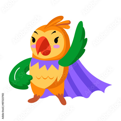 A flat style icon depicting an ostrich 
