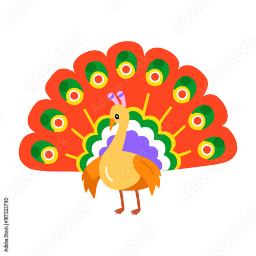 A flat style icon depicting an ostrich 
