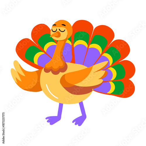 A flat style icon depicting an ostrich 
