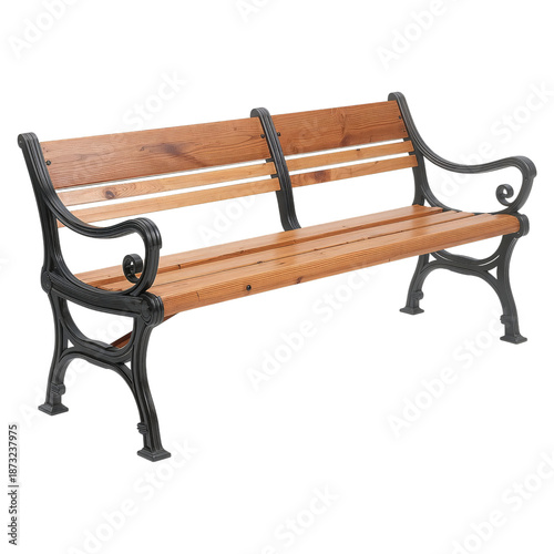 Wooden Bench With Black Metal Frame in a Public Park During Daytime