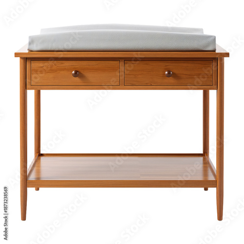 Decorative Wooden Changing Table With Storage and Removable Pad for Baby Care