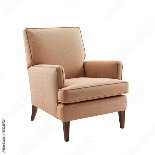 Cozy Upholstered Chair With Wooden Legs in a Simple Design for Home Decor