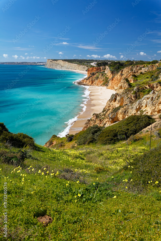 Obraz premium Ponta da Piedade - die imposante Felsküste am Atlantik bei Lagos, Algarve, Portugal, Europa