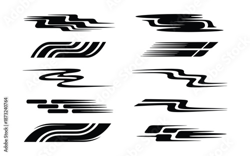 Wallpaper Mural Abstract black and white geometric shapes vector set Torontodigital.ca