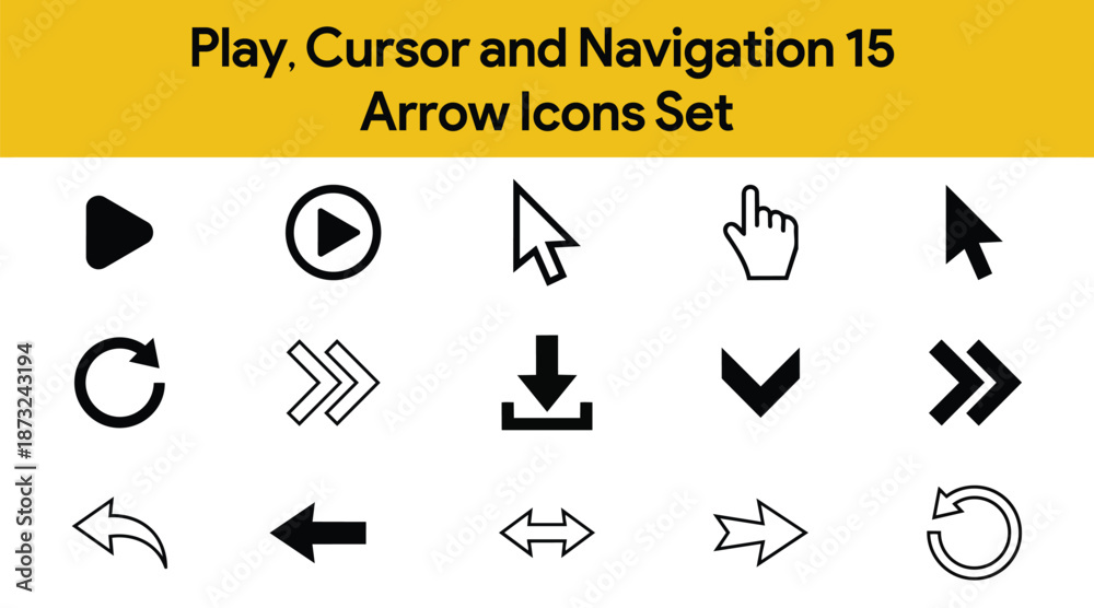 Fototapeta premium Play, Cursor and Navigation